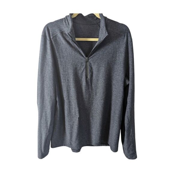 LULULEMON ATHLETICA Surge Warm 1/2 Zip in Heathered Hero Blue/Black Size Large - Picture 3 of 4